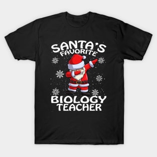 Santas Favorite Biology Teacher Christmas T-Shirt